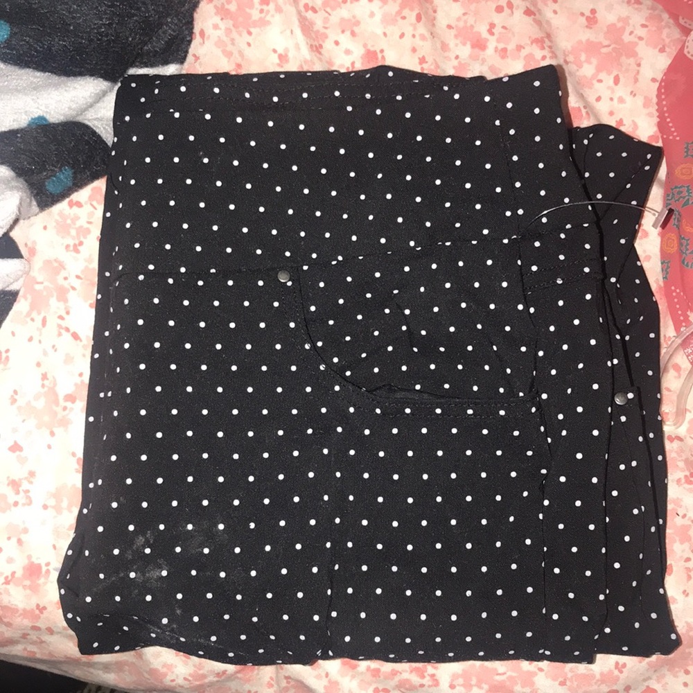 Black polka dot pants